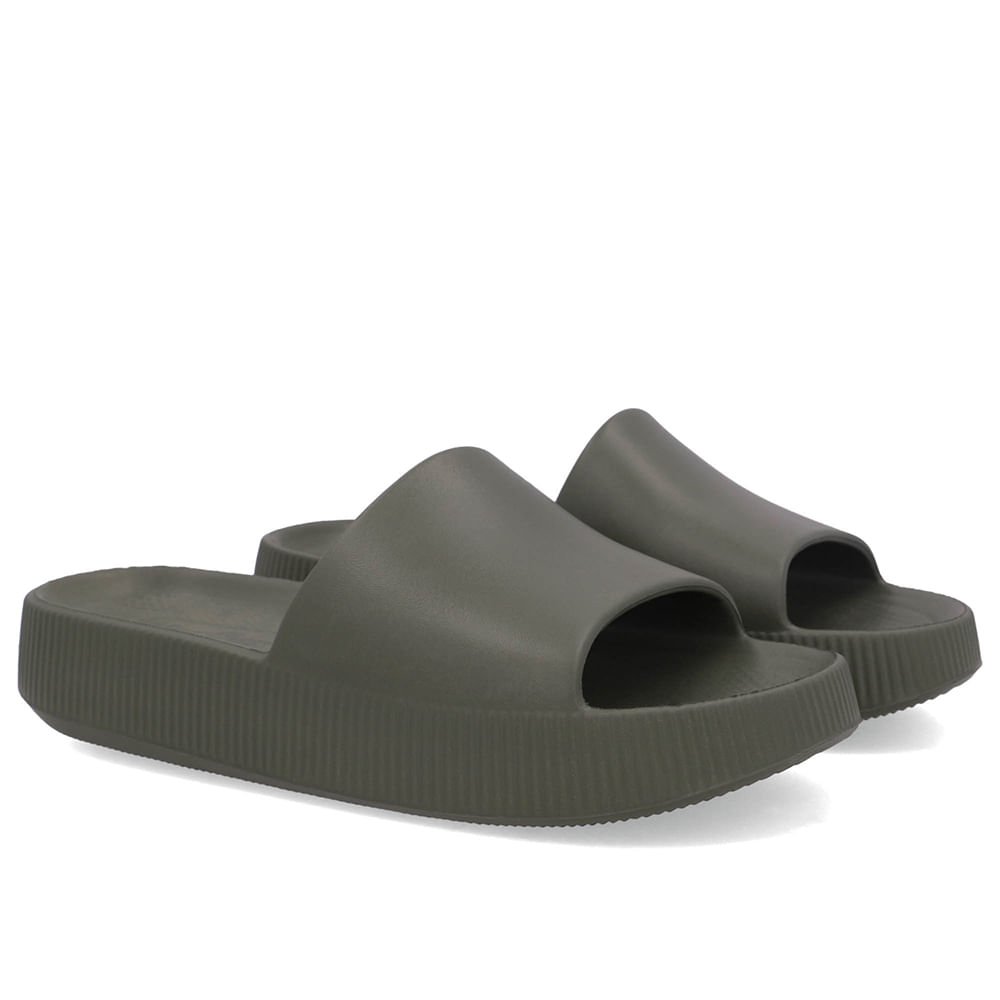 Chinelo Slide Verde Poofy Salto Plataforma Eva Verde 2