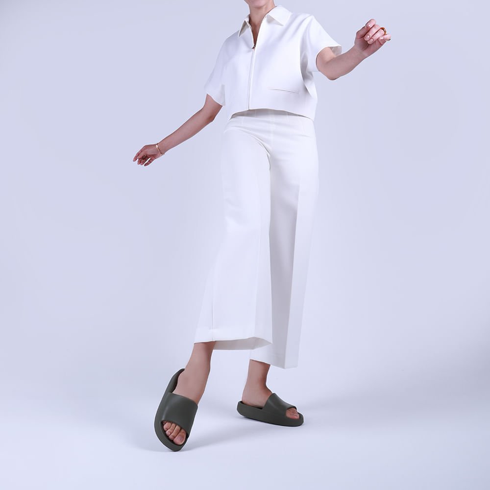 Chinelo Slide Verde Poofy Salto Plataforma Eva Verde 4