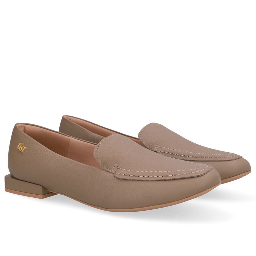 Loafer Marrom Couro Salto Bloco Marrom 2