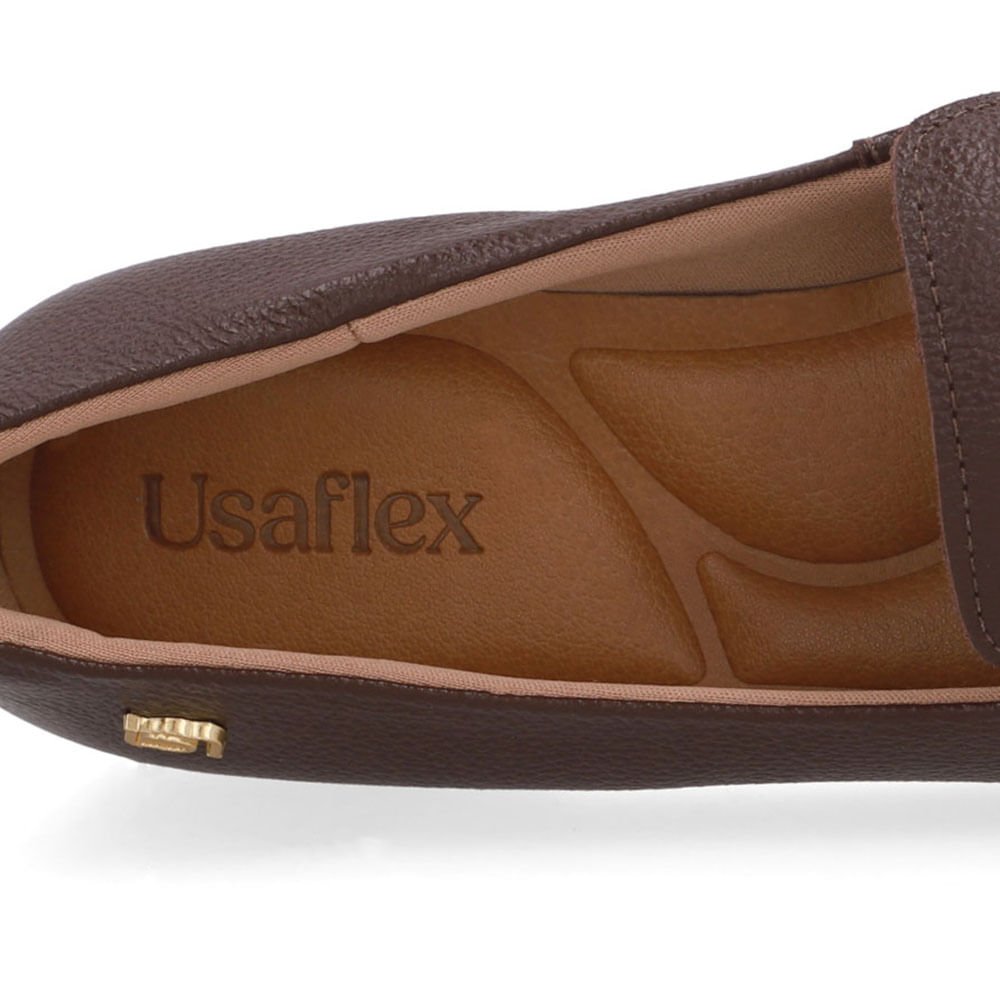 Loafer Marrom Couro Salto Bloco Marrom 4