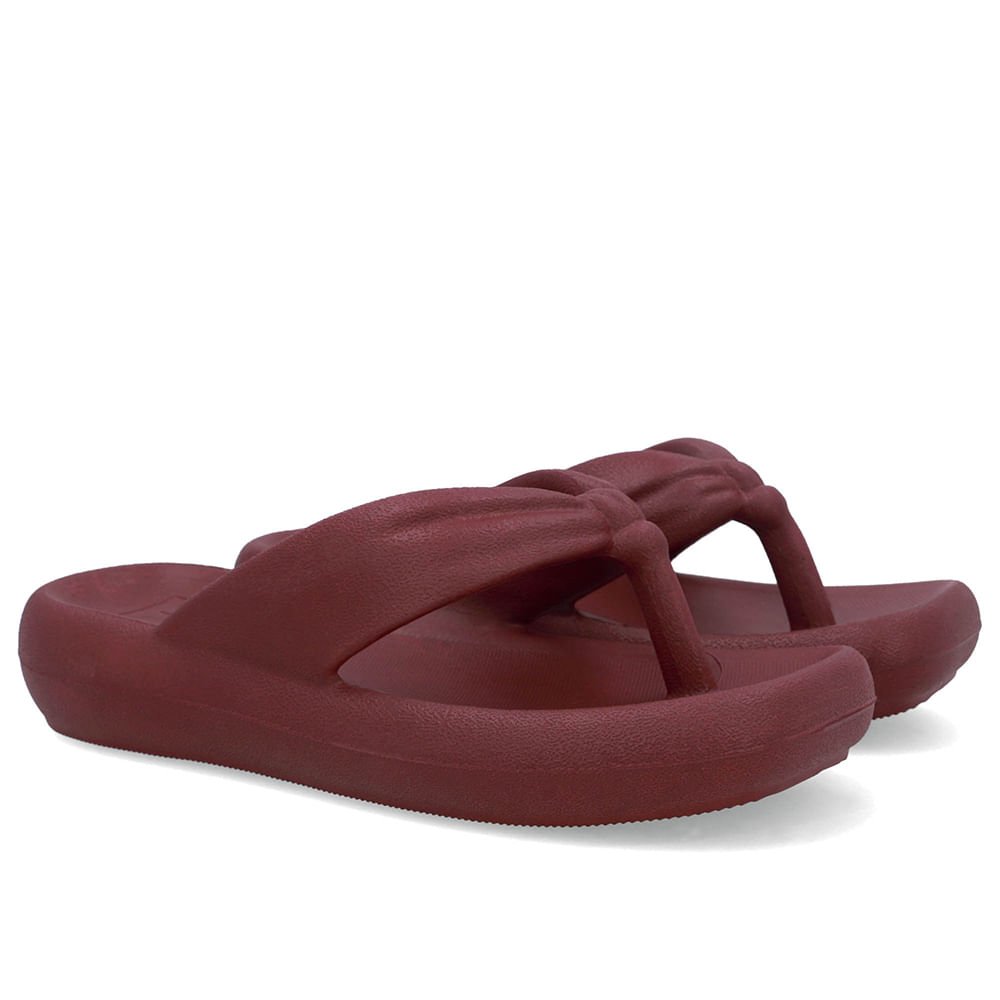 Chinelo Vermelho Poofy Bico Quadrado Eva Vinho 2