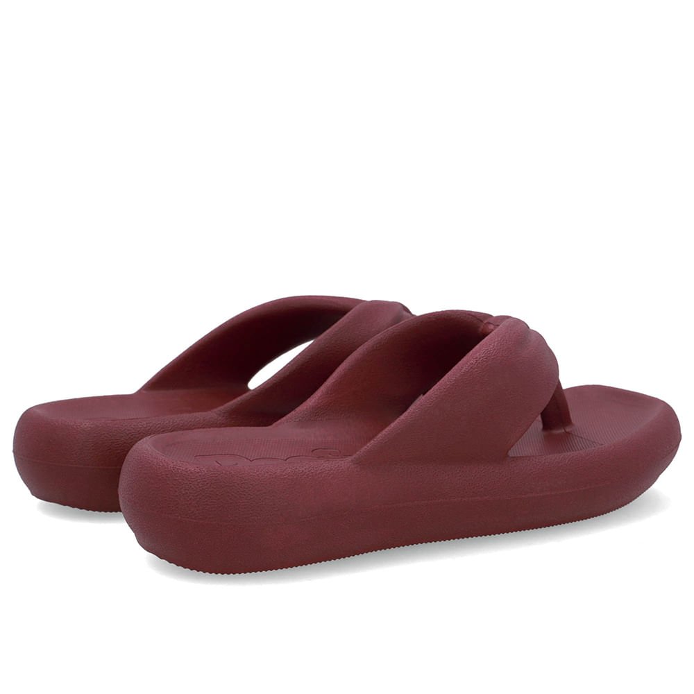 Chinelo Vermelho Poofy Bico Quadrado Eva Vinho 3