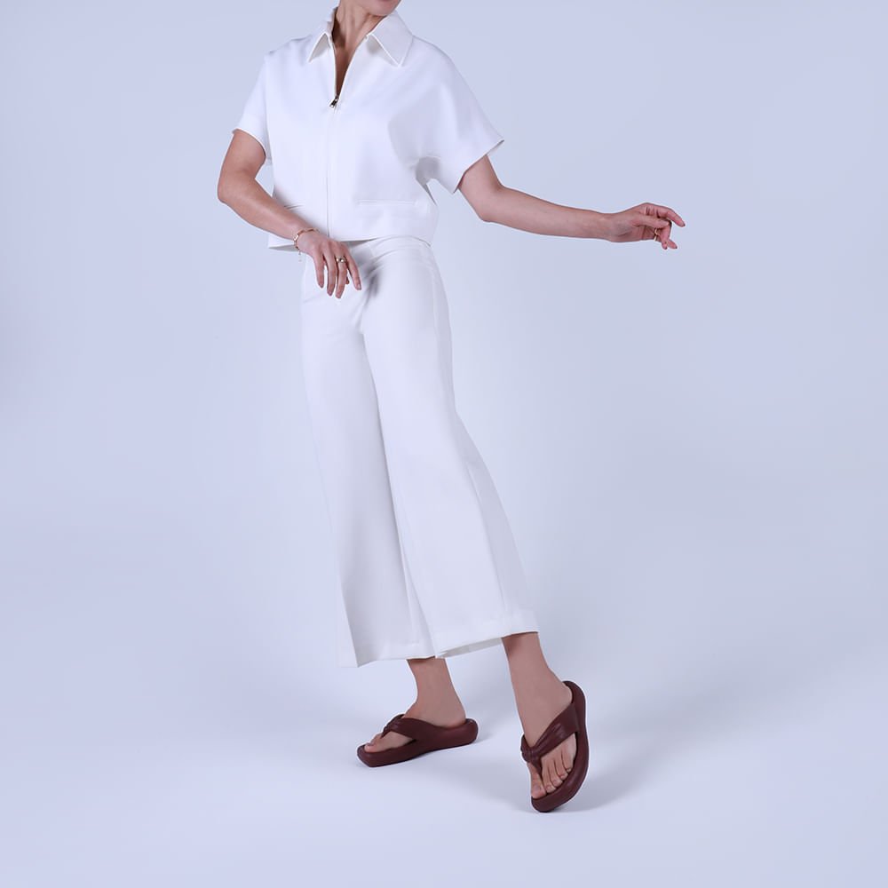 Chinelo Vermelho Poofy Bico Quadrado Eva Vinho 4