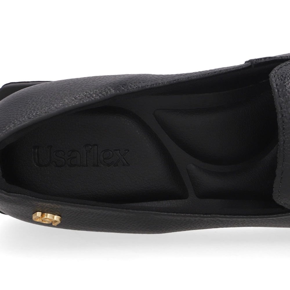 Loafer Preto Couro Salto Bloco Preto 4