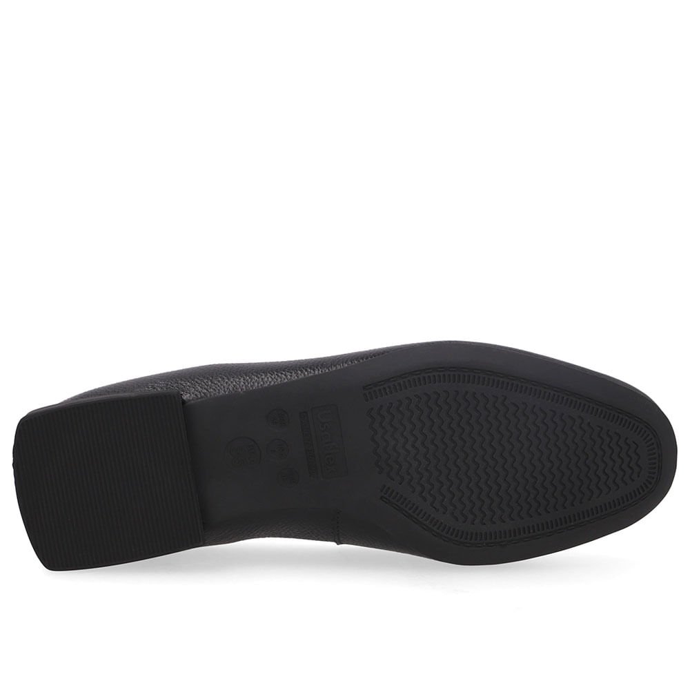 Loafer Preto Couro Salto Bloco Preto 5