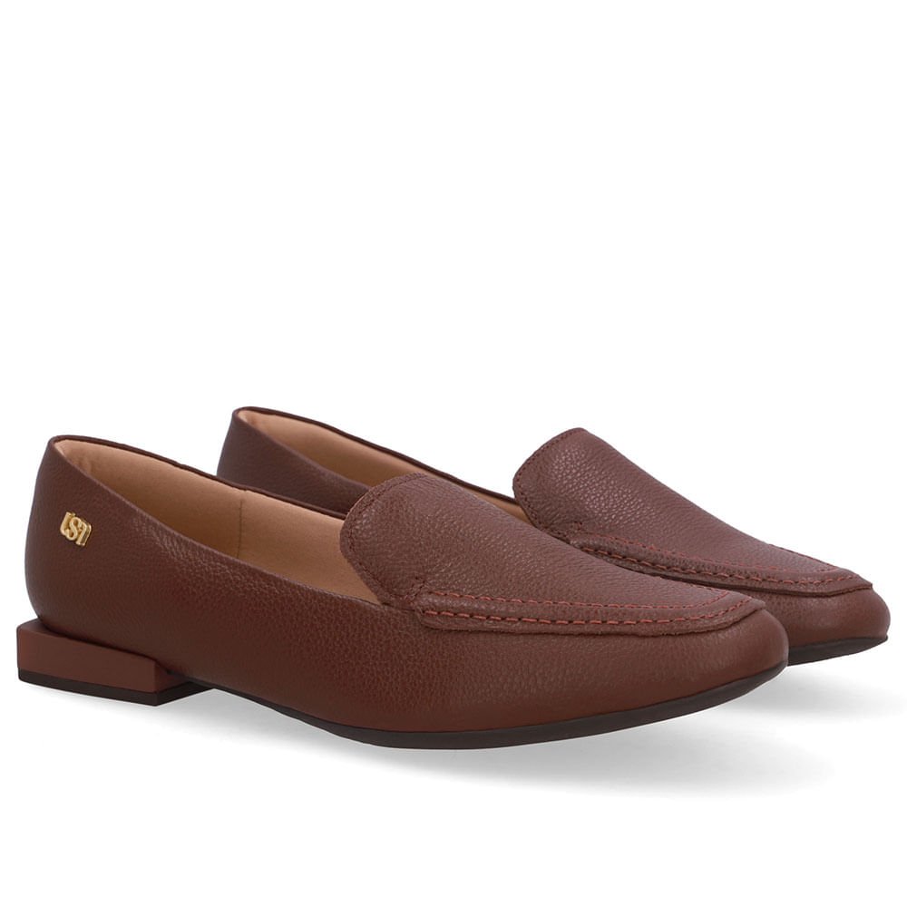 Loafer Vermelho Couro Salto Bloco Vermelho 2