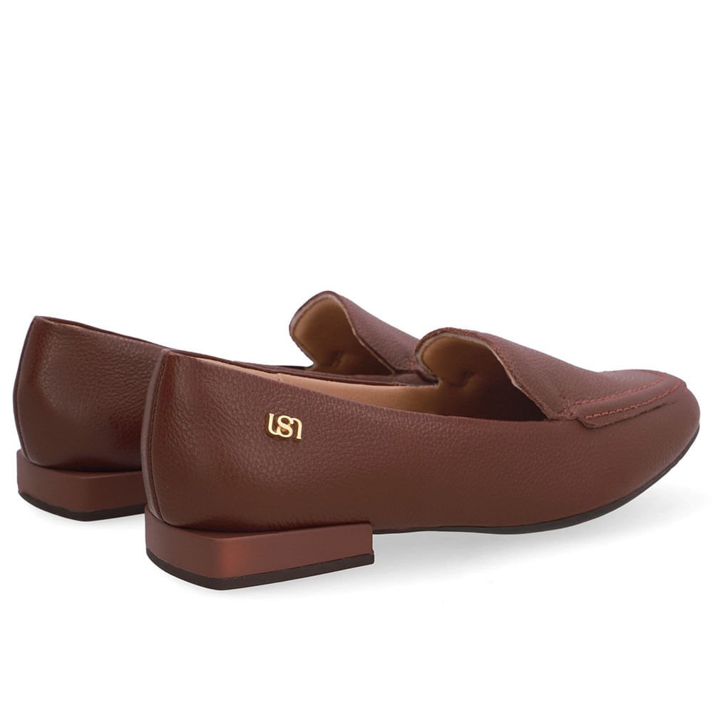 Loafer Vermelho Couro Salto Bloco Vermelho 3