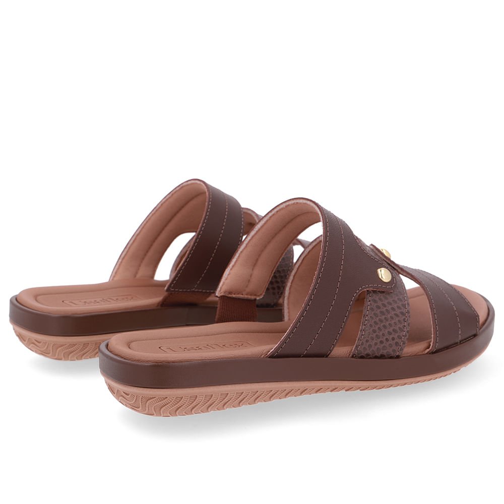 Tamanco Salto Baixo Couro Marrom Marrom 3