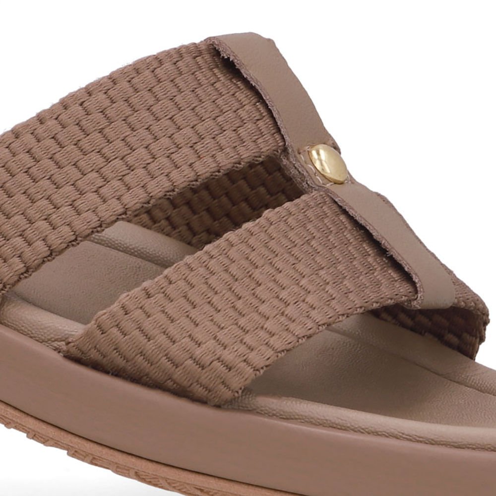 Sandália Bico Redondo Couro Marrom Marrom 4