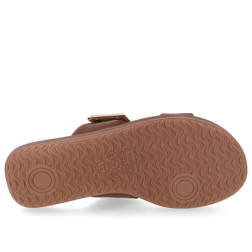 Tamanco Couro Marrom Bico Redondo Marrom 5