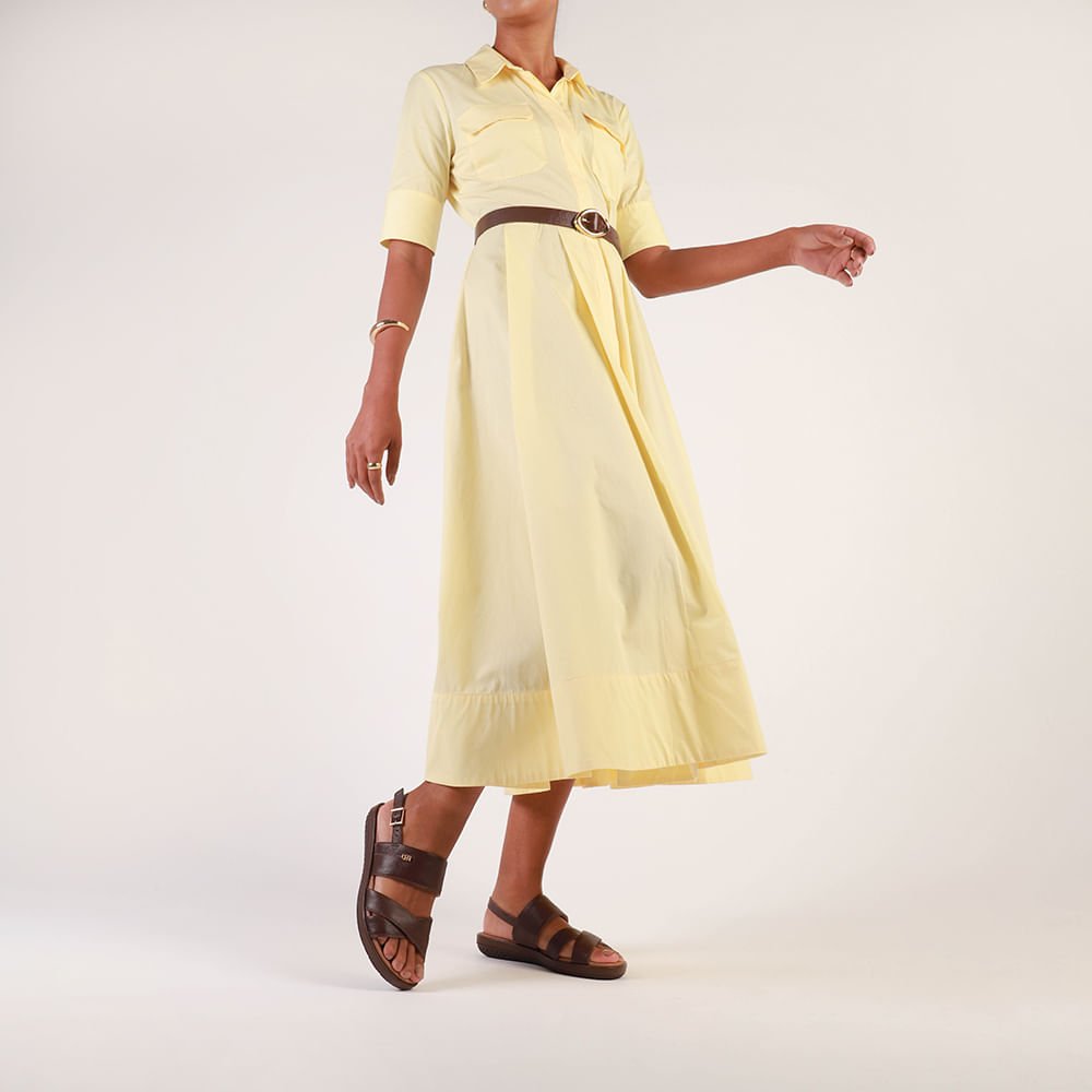 Sandália Baixa Couro Marrom Marrom 4