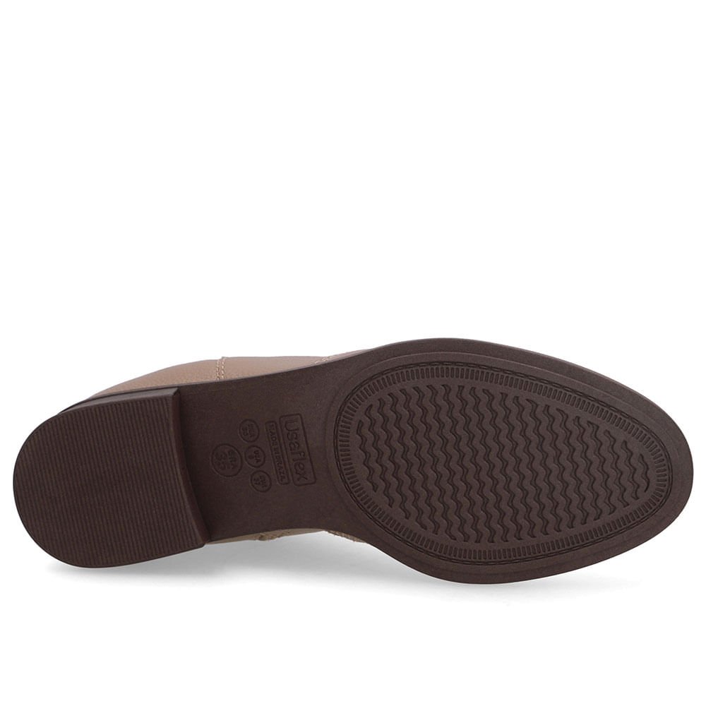Bota Salto Bloco Marrom Couro Elástico Marrom 5