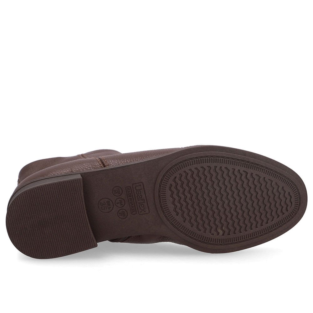 Bota Bico Redondo Marrom Couro Marrom 5