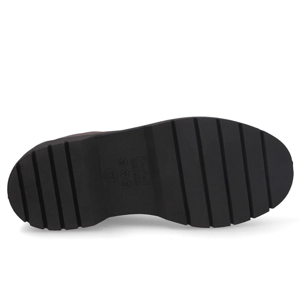 Bota Marrom Couro Salto Bloco Tratorado Cadarço Marrom 5