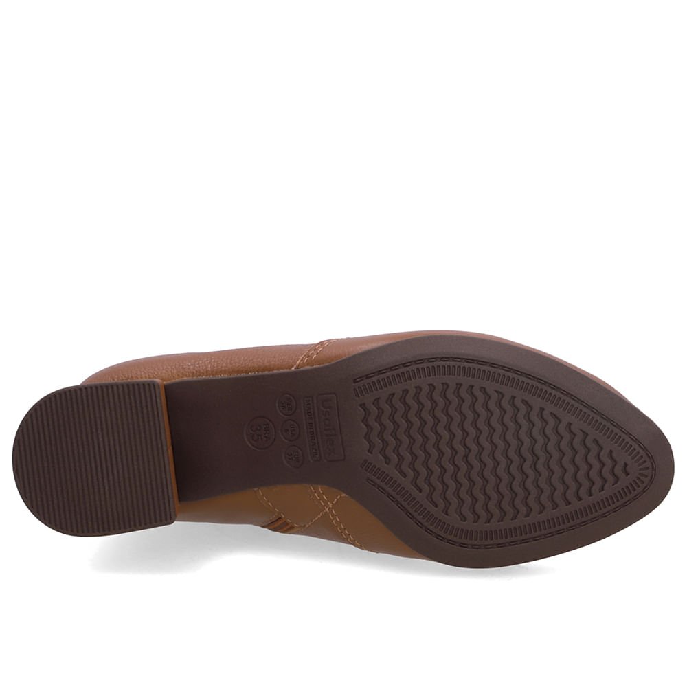 Bota Marrom Couro Bico Redondo Marrom 5