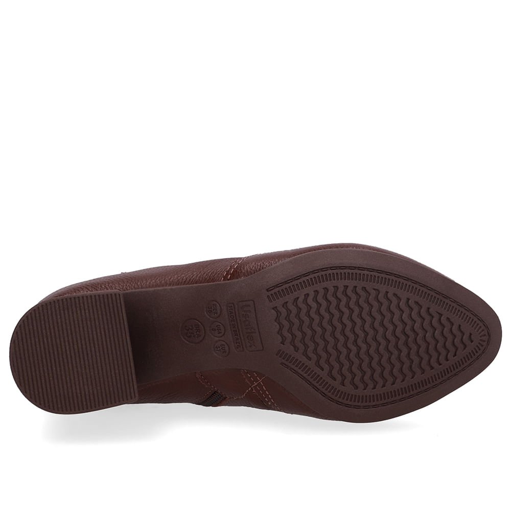 Bota Marrom Couro Bico Redondo Marrom 5