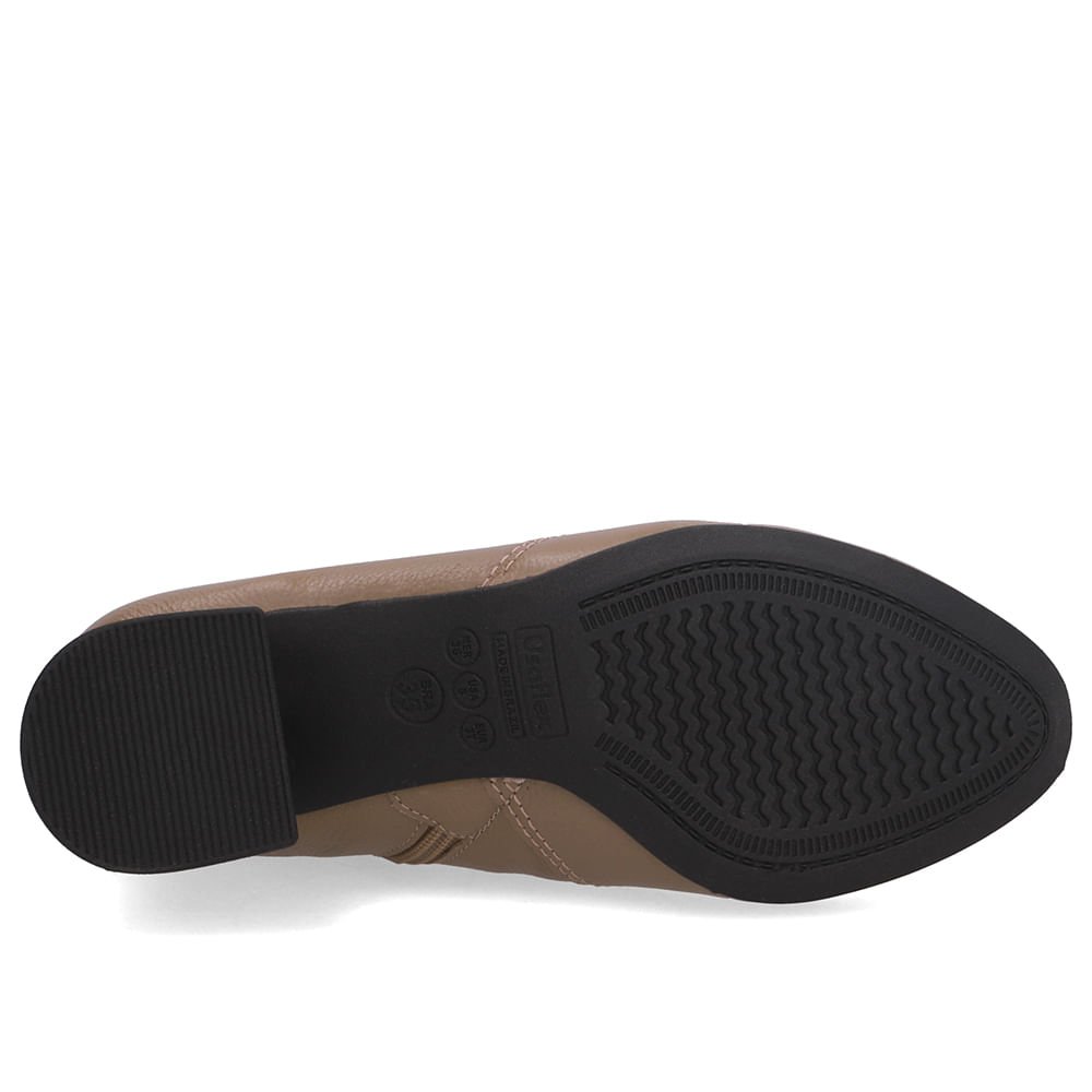 Bota Marrom Couro Bico Redondo Marrom 5