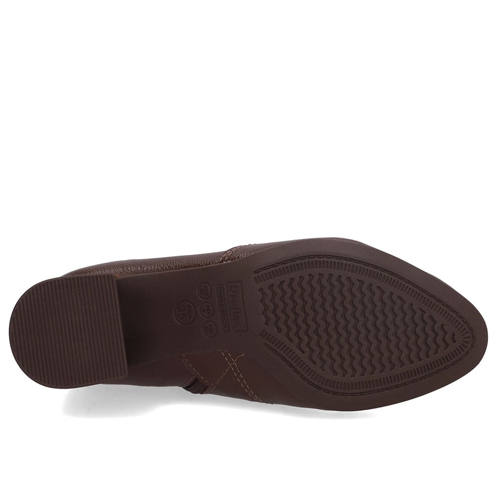 Bota Marrom Couro Bico Redondo Monograma Marrom 5