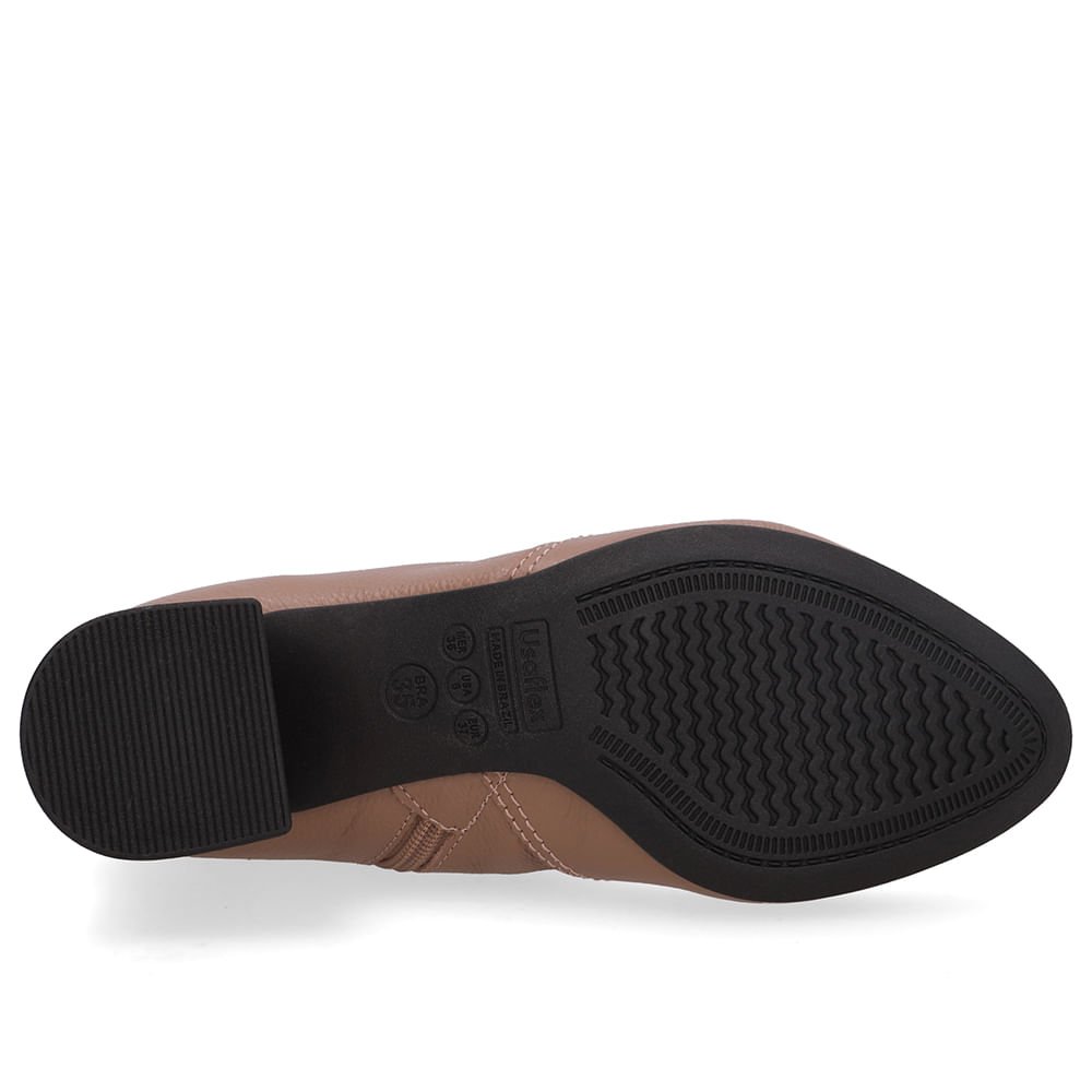 Bota Marrom Couro Bico Redondo Monograma Marrom 5