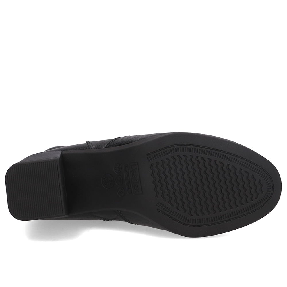 Bota Preta Couro Salto Bloco Médio Preto 5