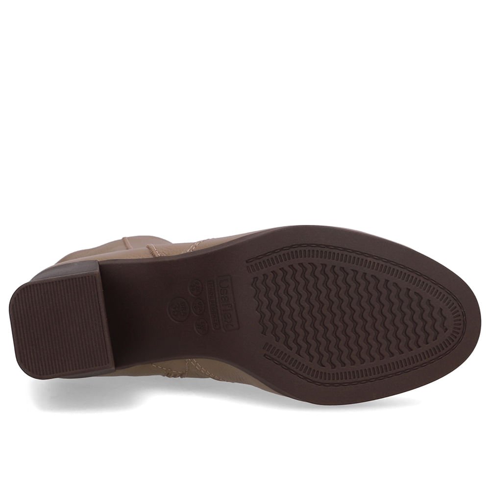 Bota Marrom Couro Salto Bloco Médio Marrom 5