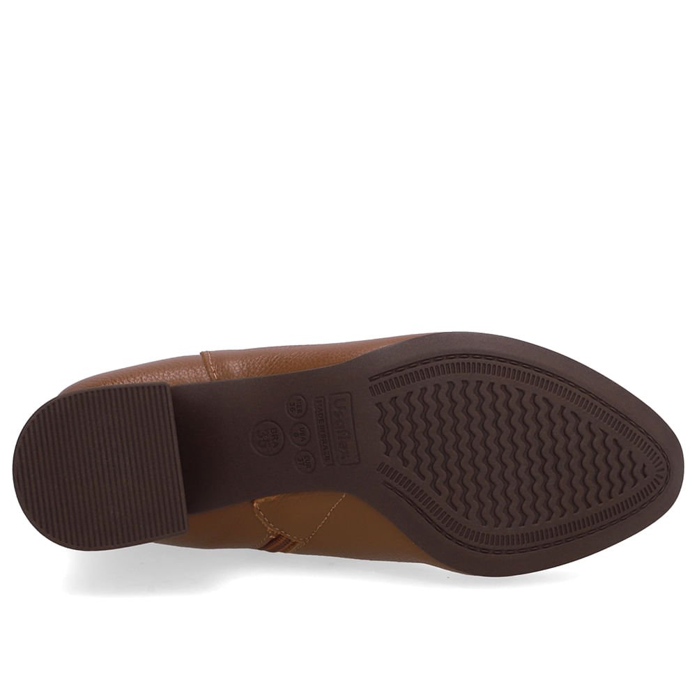 Bota Marrom Couro Bico Redondo Fivela Marrom 5