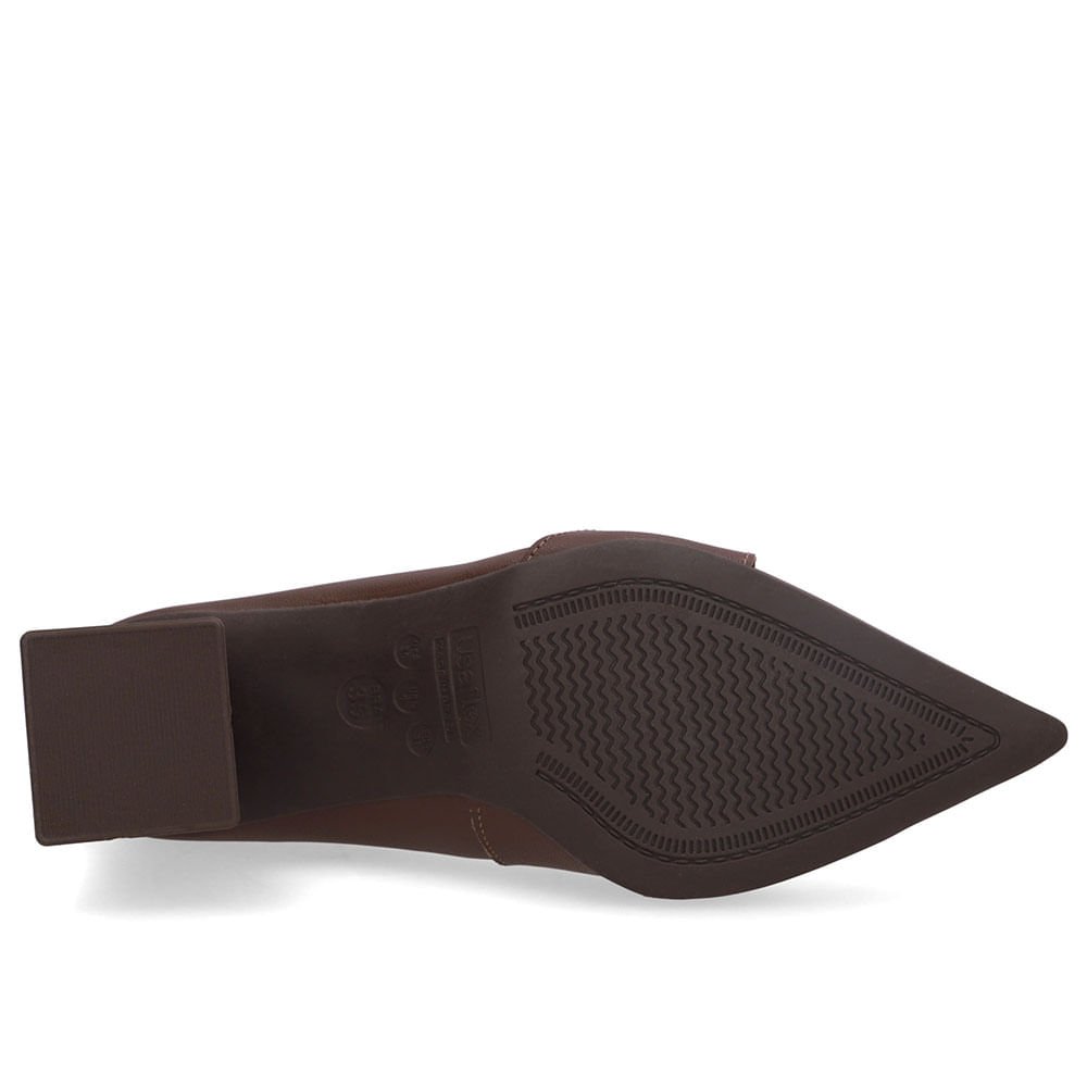 Scarpin Marrom Bico Fino Couro Piercing Marrom 5