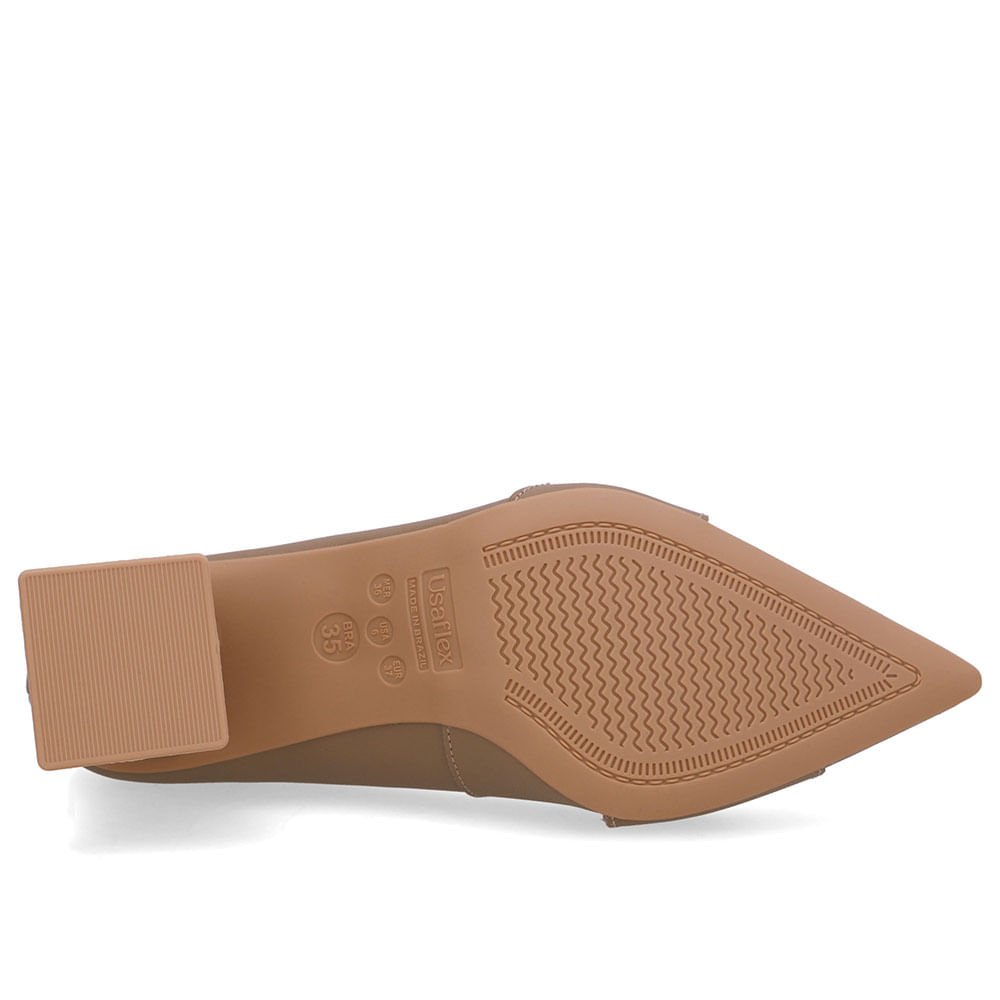 Scarpin Marrom Bico Fino Couro Piercing Marrom 5