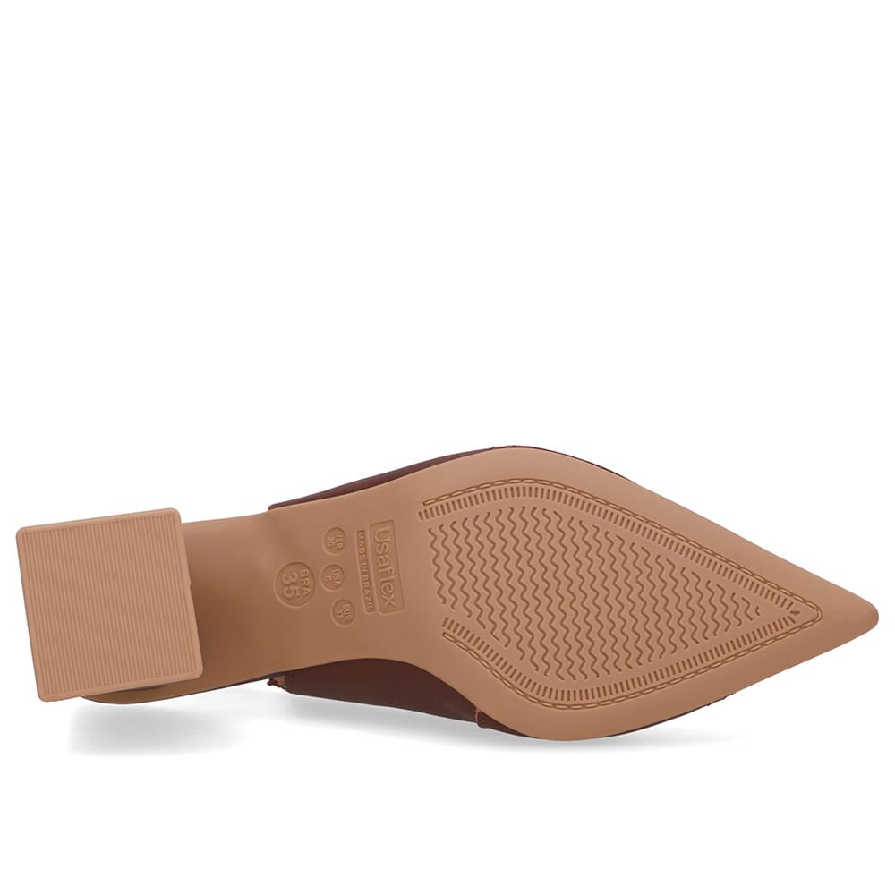 Slingback Vermelho Bico Fino Couro Vermelho 5