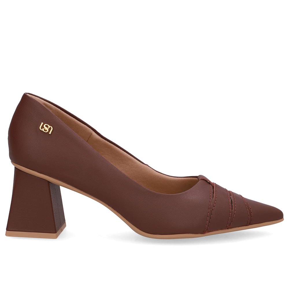 Scarpin Vermelho Bico Fino Recortes
