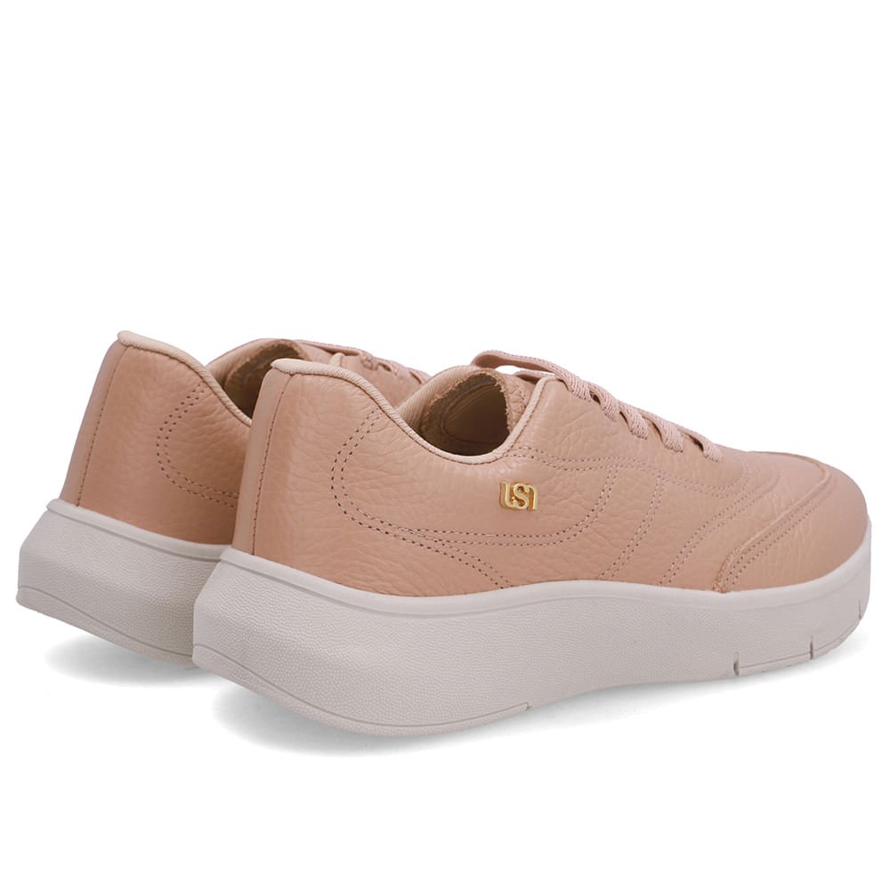 Tênis Slip On Bege Couro Costura Enfeite Bege 3