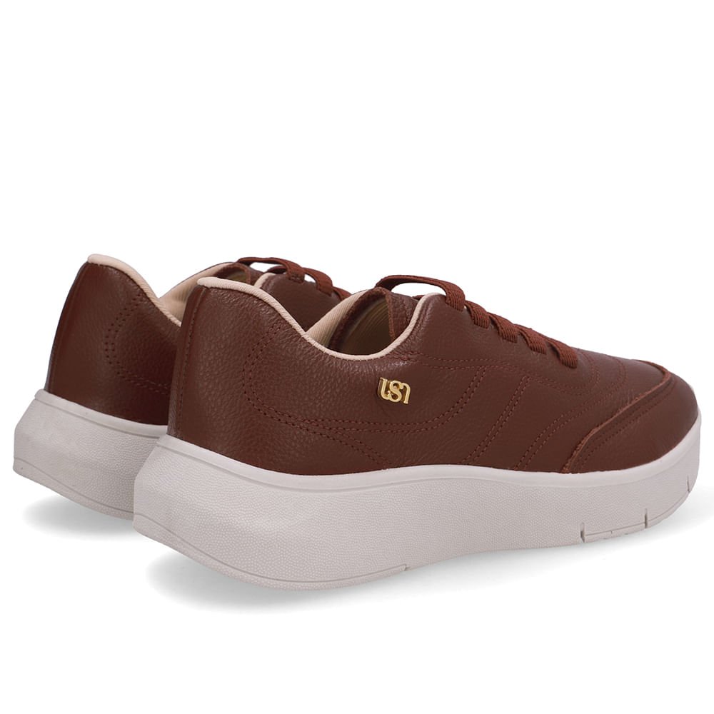 Tênis Slip On Vermelho Couro Costura Enfeite Marrom 3