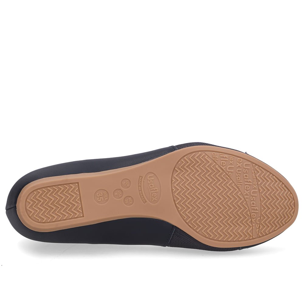 Sapatilha Salto Embutido Couro Azul Lateral Tecido Azul Marinho 5