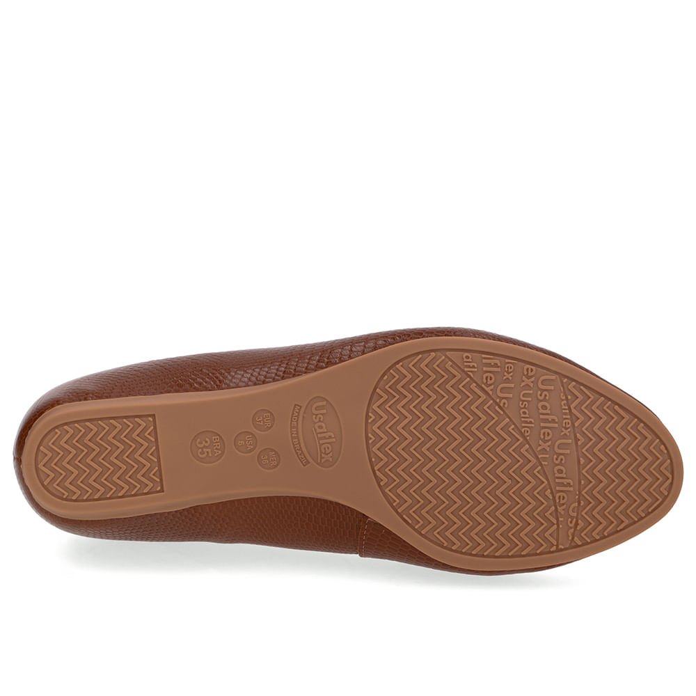 Sapatilha Salto Embutido Couro Marrom Marrom 5