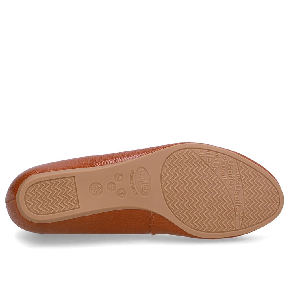 Sapatilha Salto Embutido Couro Marrom Marrom 5