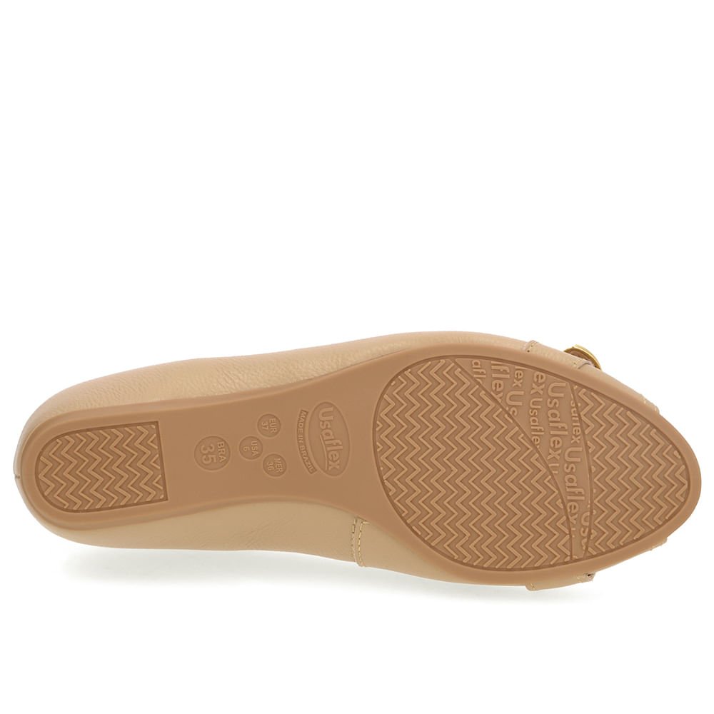 Peep Toe Salto Embutido Bege Couro Fivela Bege 5