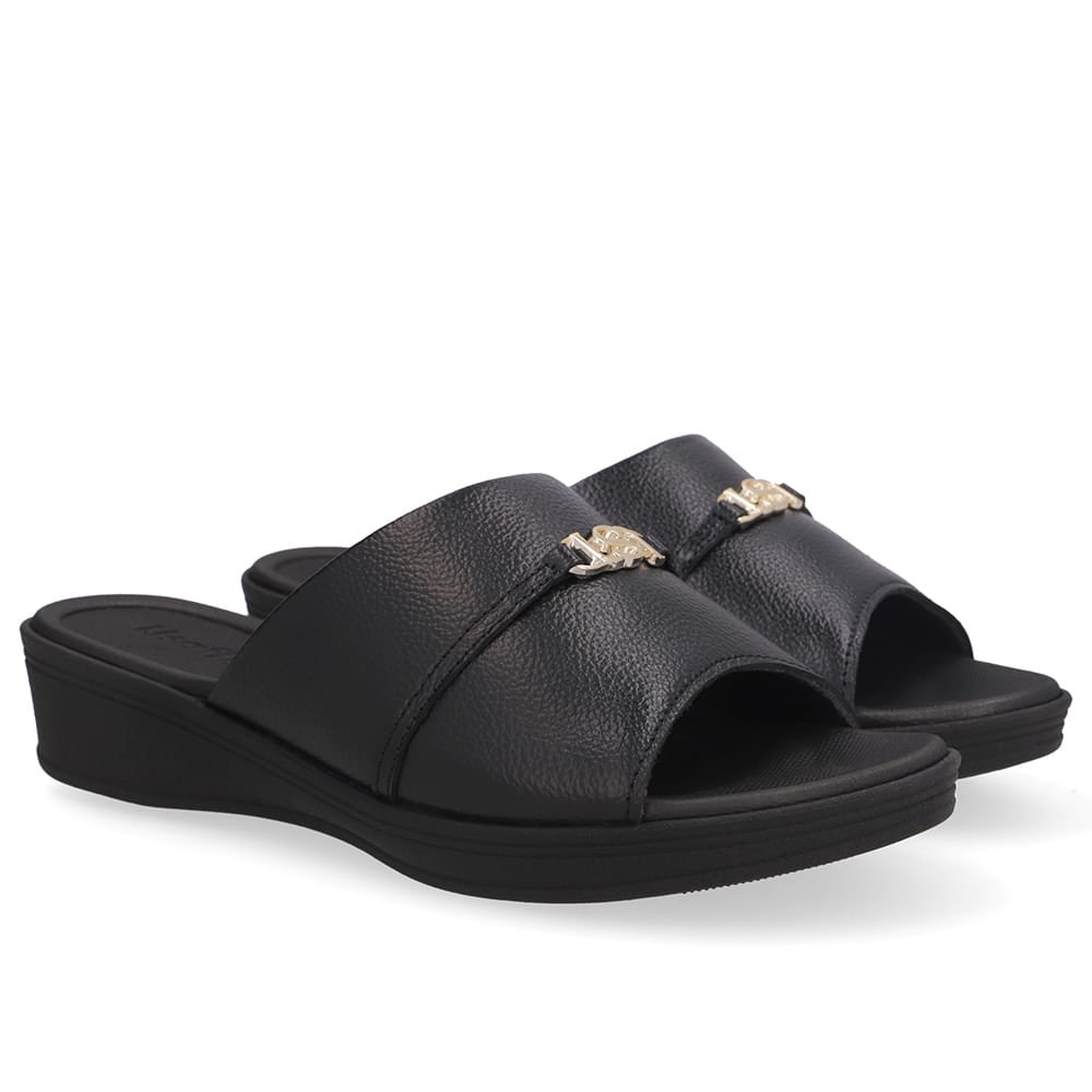 Tamanco Couro Preto Monograma Preto 2