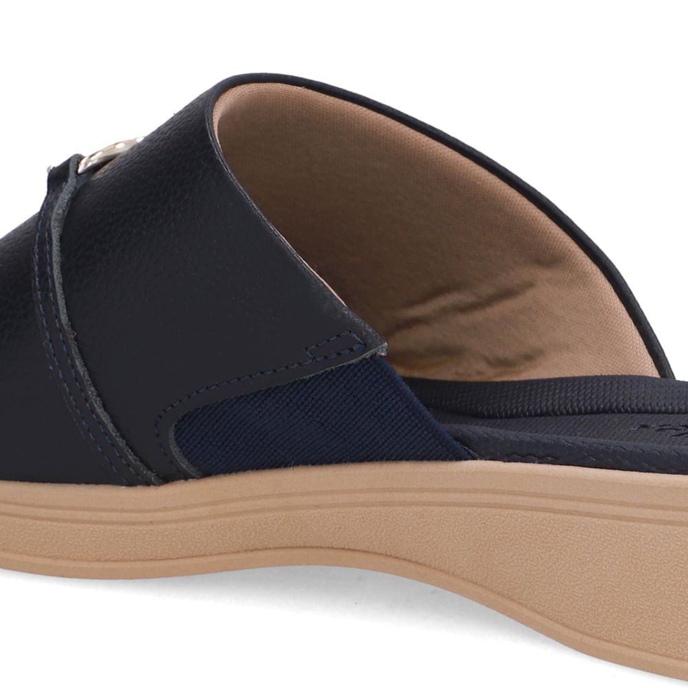 Tamanco Couro Azul Monograma Azul Marinho 4