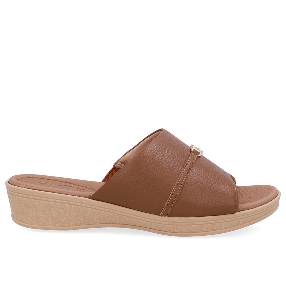 Tamanco Couro Marrom Monograma