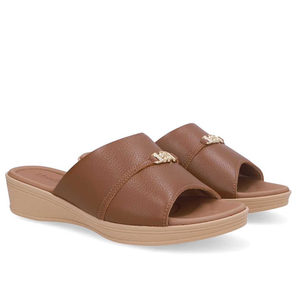 Tamanco Couro Marrom Monograma Marrom 2