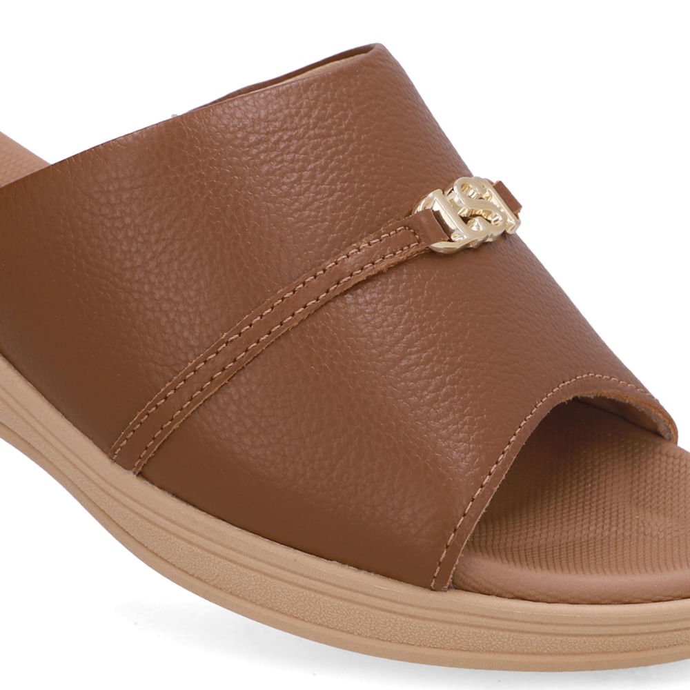 Tamanco Couro Marrom Monograma Marrom 4