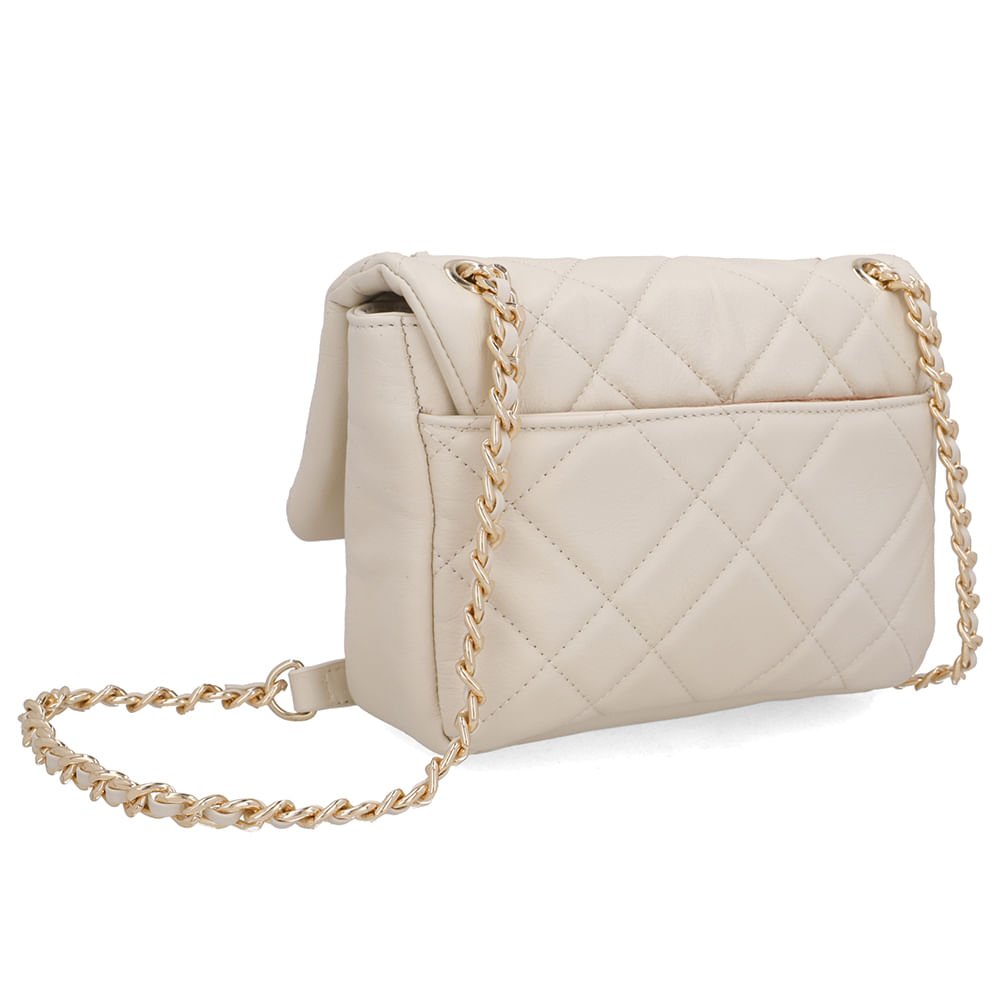 Bolsa Tiracolo Couro Branco Marfim Matelassê Branco 2