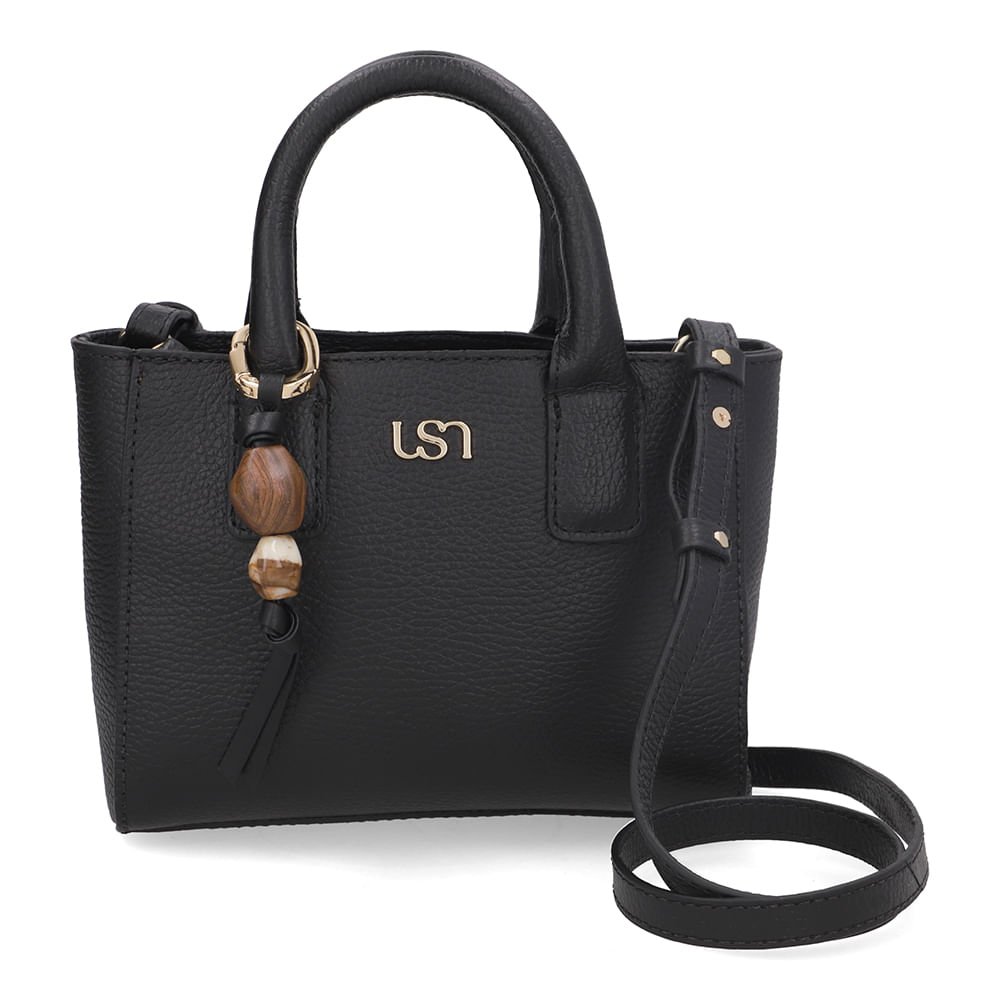 Bolsa Tote Couro Preta Barbicacho