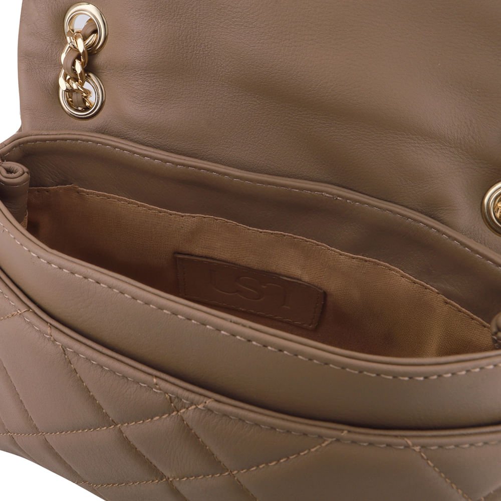 Bolsa Tiracolo Couro Marrom Matelassê Marrom 3