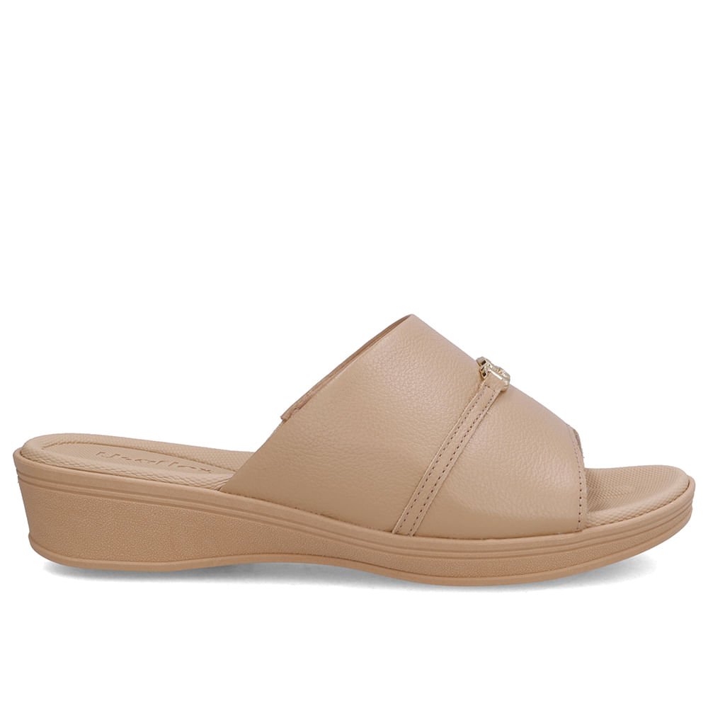 Tamanco Couro Bege Monograma