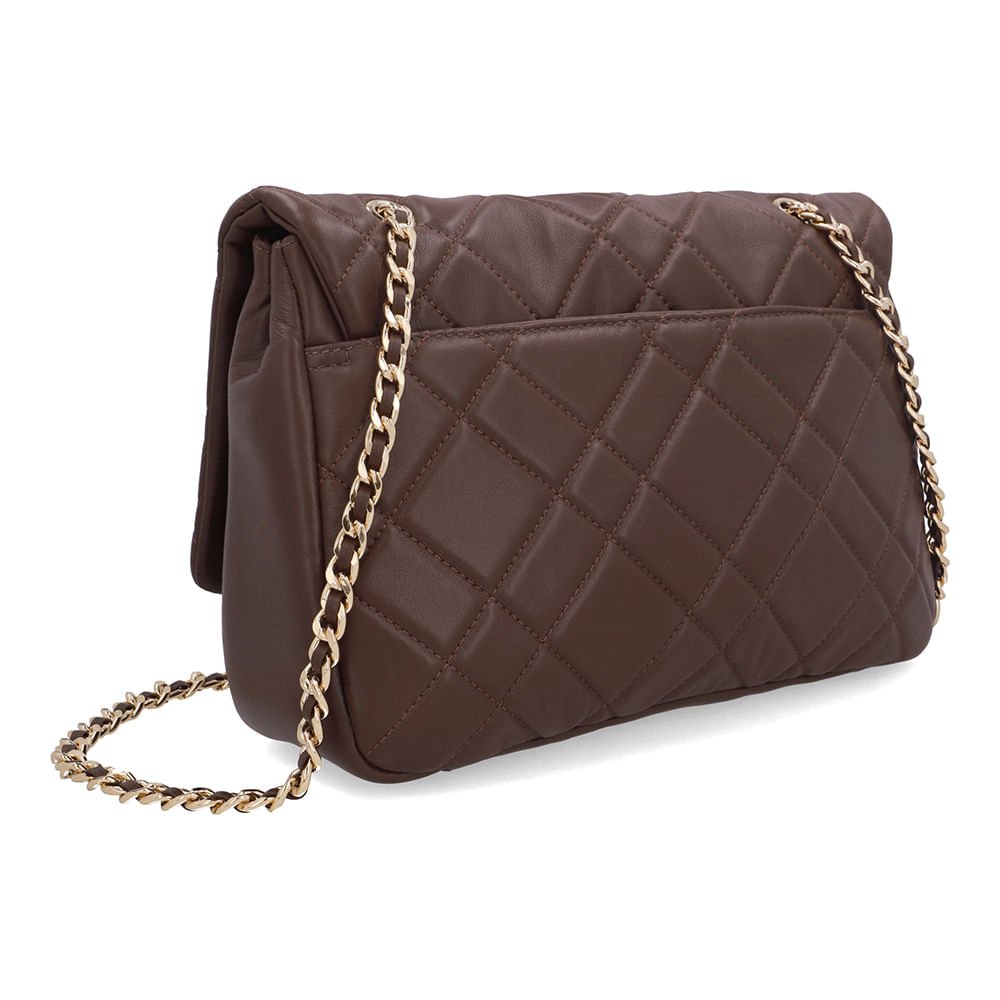 Bolsa Tiracolo Couro Marrom Matelassê Marrom 2