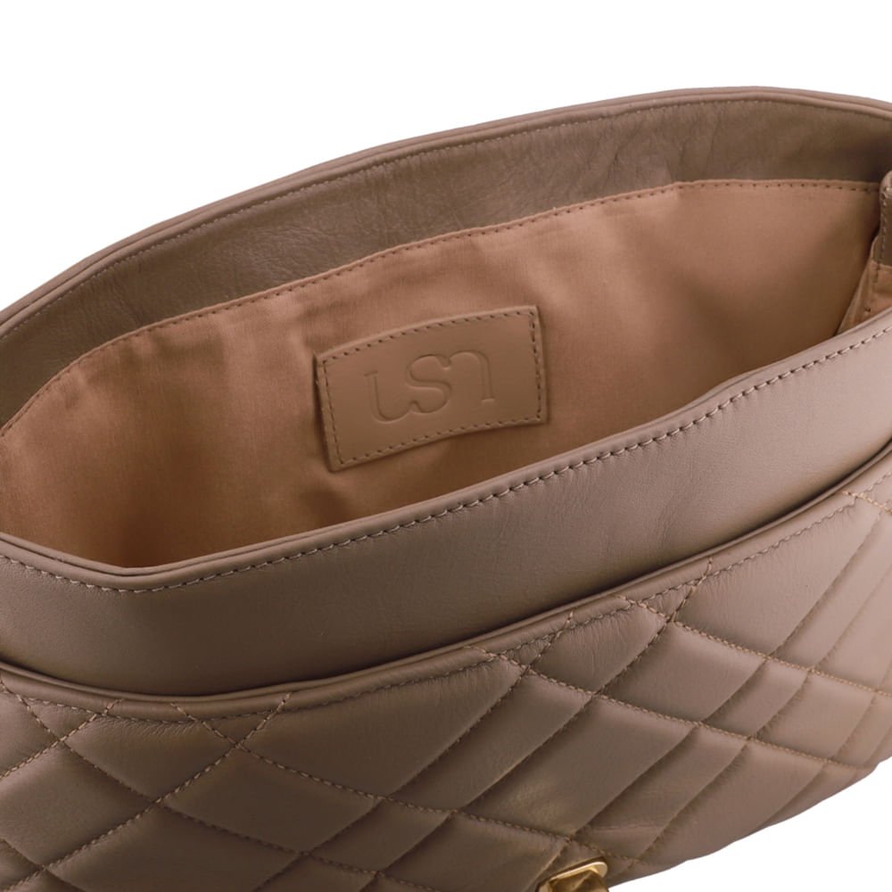 Bolsa Tiracolo Couro Marrom Matelassê Marrom 3