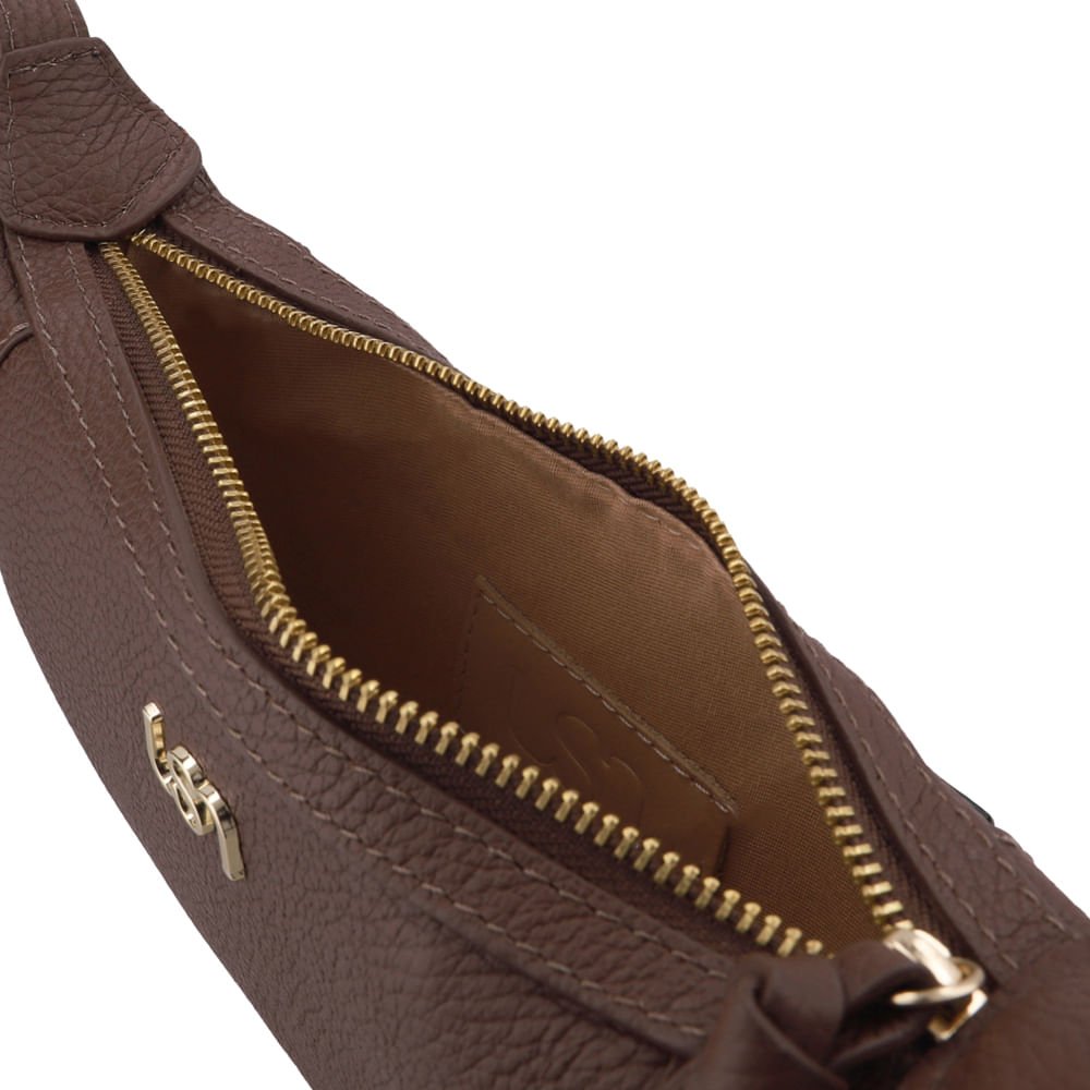 Bolsa Tiracolo Couro Marrom Tachas Marrom 3