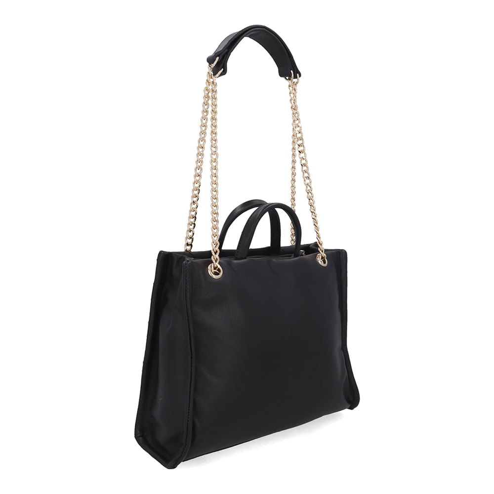 Bolsa Shopper Couro Metalassê Preto Preto 2