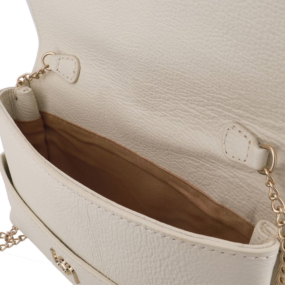 Bolsa Clutch Couro Branca Marfim Marfim 3